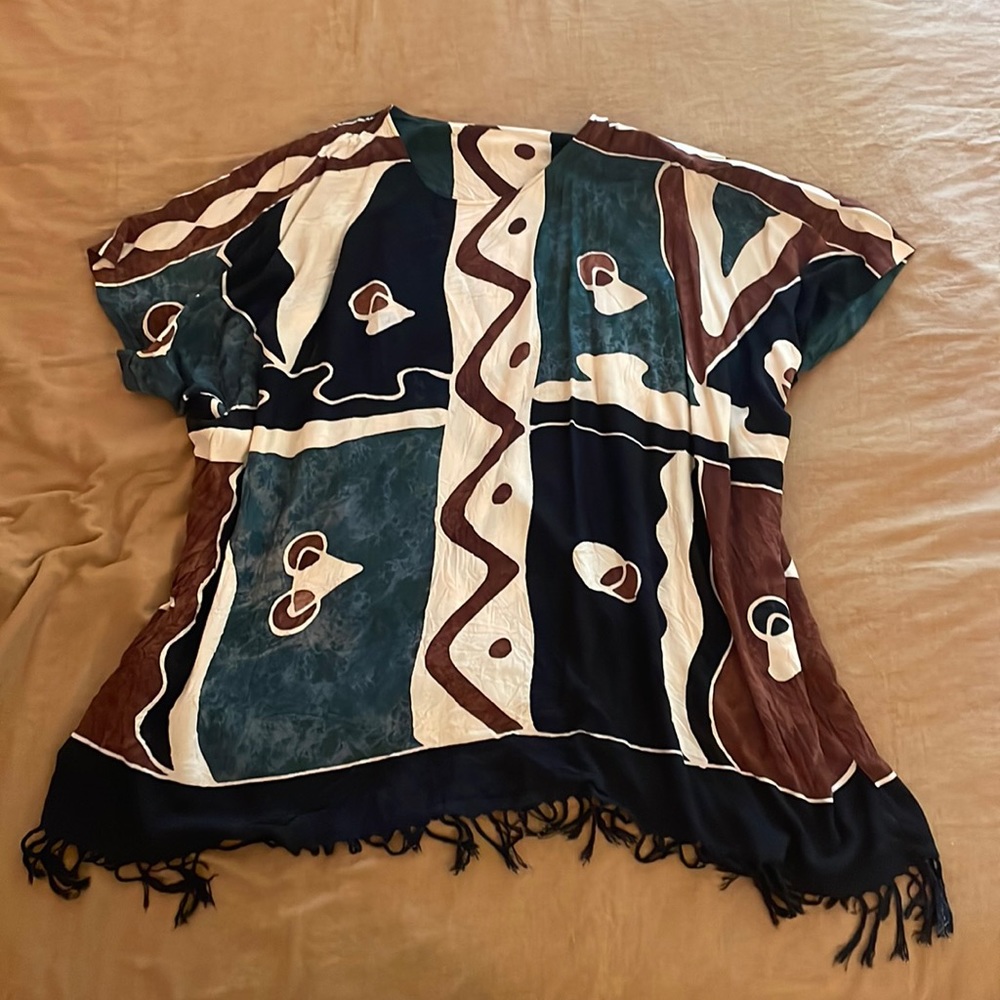 Incredible Vintage Printed Cover-Up Dress or Shirt